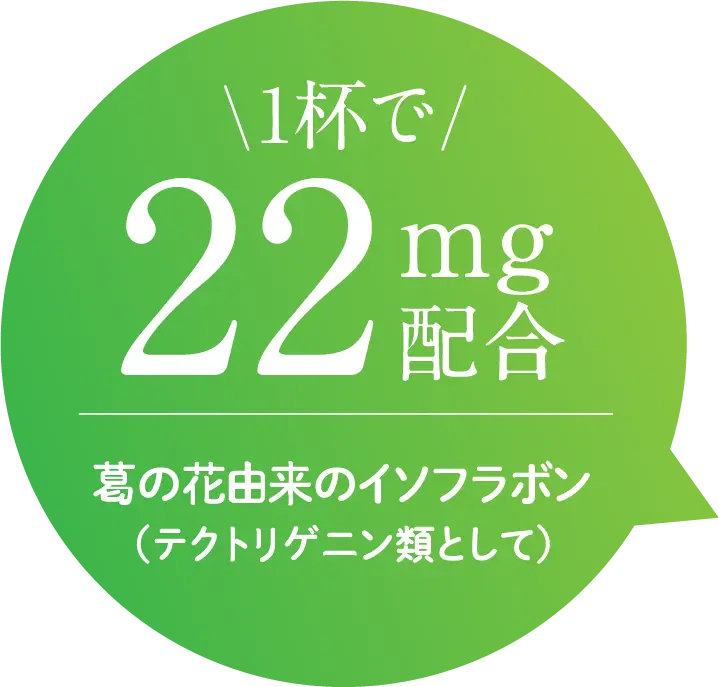 葛の花由来のイソフラボンが1杯で22mg配合